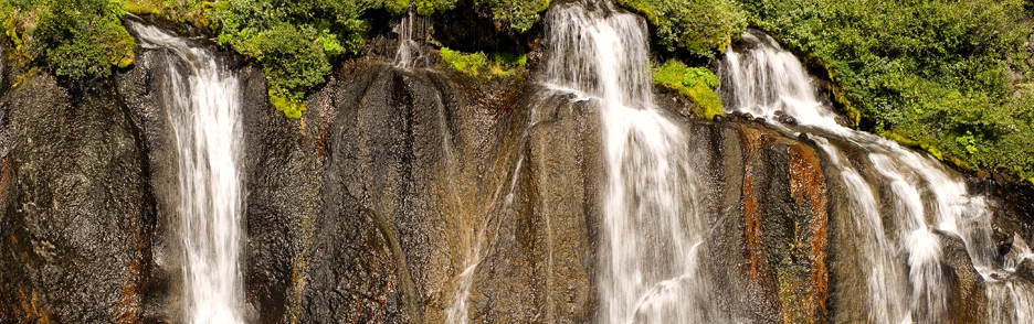 Detail části vodopádu Barnafoss